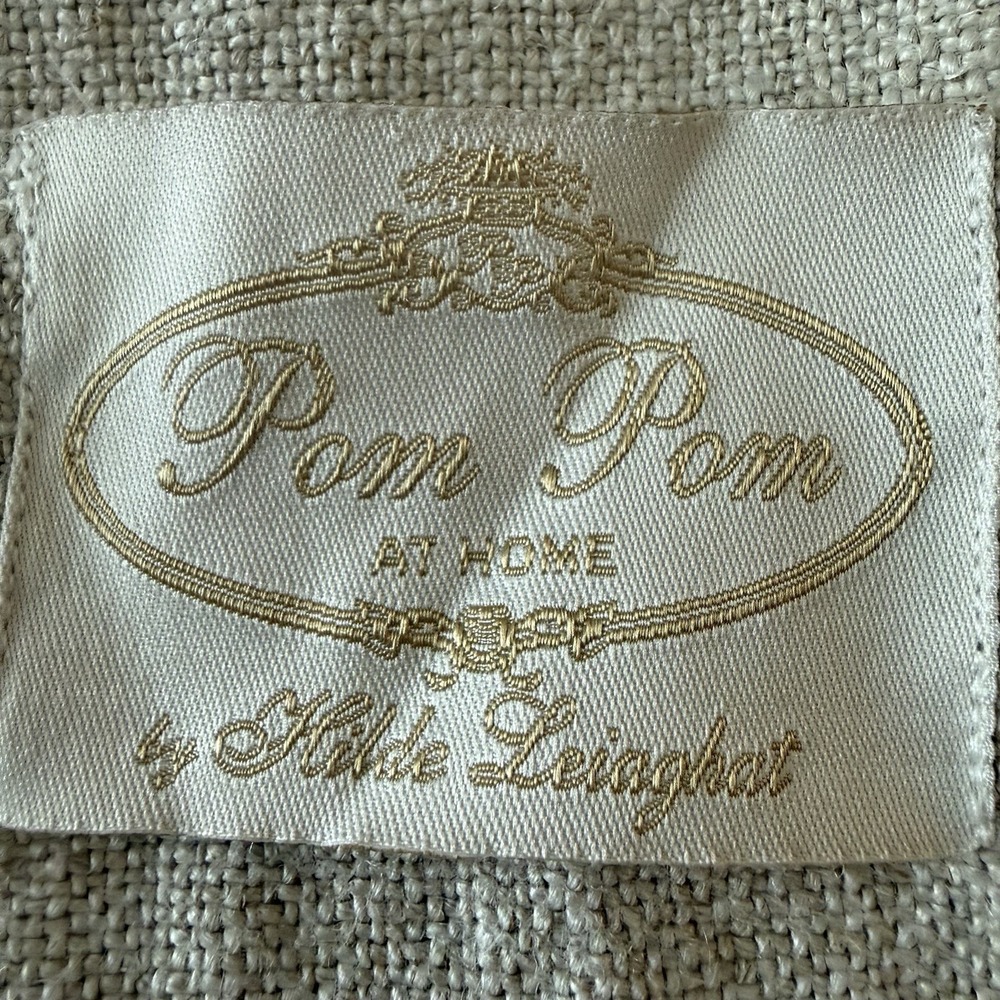 Pom Pom at Home Hilde Leiaghat 100% Linen Throw Blanket Oatmeal Fringe 50 x 72 - Picture 3 of 8